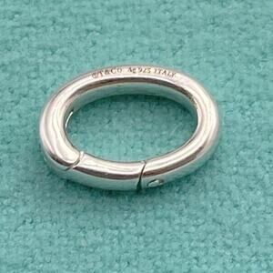New Tiffany & Co. Oval Jump Clasping Ring Sterling Silver AG925 Italy Gift Card